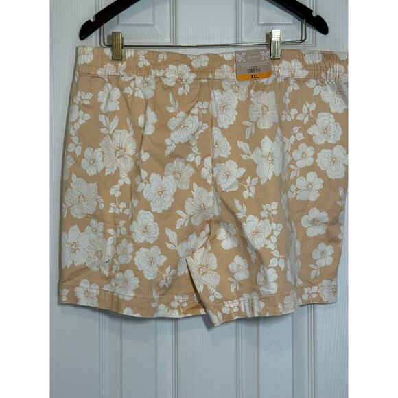 NWT Jach’s Girlfriend XXL Floral Shorts tan White Summer Casual Resort Cotton - Picture 4 of 13
